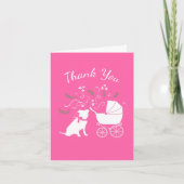 Pit Bull Dog Baby shower Blue Boy Pitbull Bedankkaart (Voorkant)