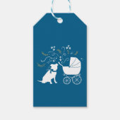 Pit Bull Dog Baby shower Blue Boy Pitbull Cadeaulabel (Voorkant)