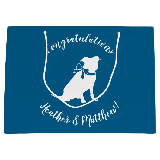 Pit Bull Dog Baby shower Blue Boy Pitbull Groot Cadeauzakje (Voorkant)