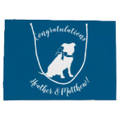 Pit Bull Dog Baby shower Blue Boy Pitbull Groot Cadeauzakje (Achterkant)