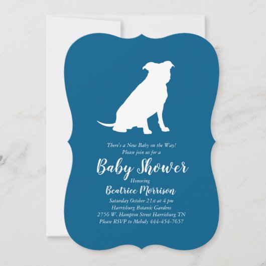 Pit Bull Dog Baby shower Blue Boy Pitbull Kaart (Voorkant)