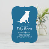 Pit Bull Dog Baby shower Blue Boy Pitbull Kaart (Staand voorkant)