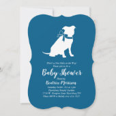 Pit Bull Dog Baby shower Blue Boy Pitbull Kaart (Voorkant)