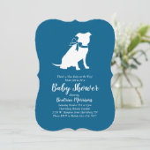 Pit Bull Dog Baby shower Blue Boy Pitbull Kaart (Staand voorkant)