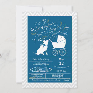 Pit Bull Dog Baby shower Blue Boy Pitbull Kaart