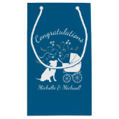 Pit Bull Dog Baby shower Blue Boy Pitbull Klein Cadeauzakje (Achterkant)