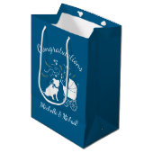 Pit Bull Dog Baby shower Blue Boy Pitbull Medium Cadeauzakje (Voorkant Gekanteld)