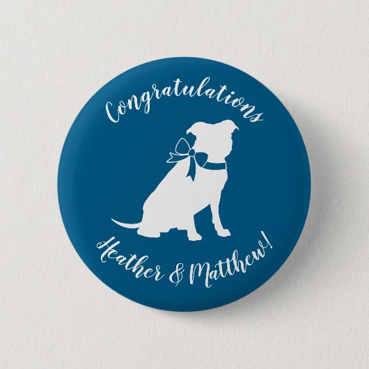 Pit Bull Dog Baby shower Blue Boy Pitbull Ronde Button 5,7 Cm (Voorkant)