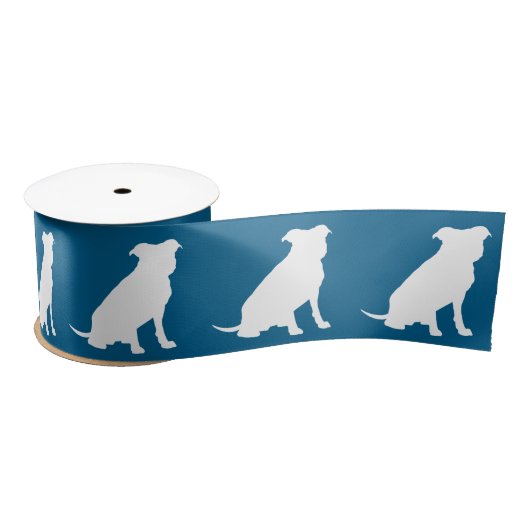 Pit Bull Dog Baby shower Blue Boy Pitbull Satijnen Lint (Spoel)