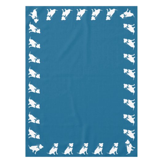 Pit Bull Dog Baby shower Blue Boy Pitbull Tafelkleed (Voorkant)