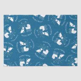 Pit Bull Dog Baby shower Blue Boy Pitbull Tissuepapier