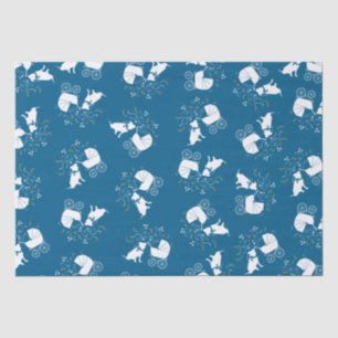 Pit Bull Dog Baby shower Blue Boy Pitbull Tissuepapier