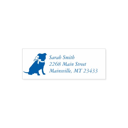 Pit Bull Dog Baby shower Blue Boy Pitbull Zelfinktende Stempel (Design)