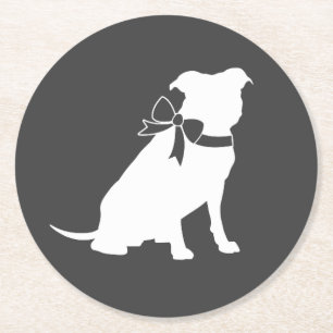 Pit Bull Dog Baby shower Genderneutraal Ronde Kartonnen Onderzetter