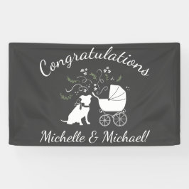 Pit Bull Dog Baby shower Genderneutraal Spandoek