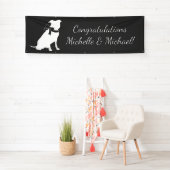 Pit Bull Dog Baby shower Genderneutraal Spandoek (Insitu)