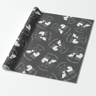 Pit Bull Dog Baby shower Geslacht Neutrale Pitbull Cadeaupapier