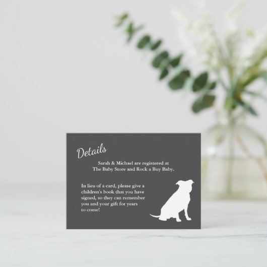 Pit Bull Dog Baby shower Geslacht Neutrale Pitbull Informatiekaartje (Staand voorkant)
