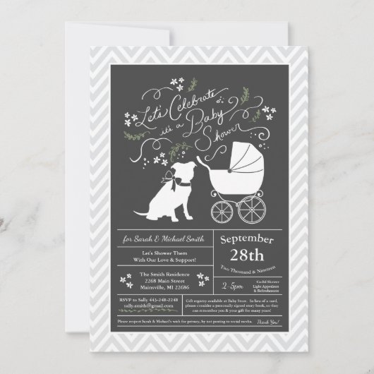 Pit Bull Dog Baby shower Geslacht Neutrale Pitbull Kaart (Voorkant)