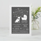 Pit Bull Dog Baby shower Geslacht Neutrale Pitbull Kaart (Staand voorkant)