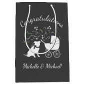 Pit Bull Dog Baby shower Geslacht Neutrale Pitbull Medium Cadeauzakje (Voorkant)