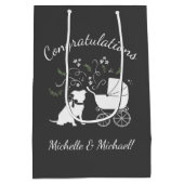 Pit Bull Dog Baby shower Geslacht Neutrale Pitbull Medium Cadeauzakje (Achterkant)