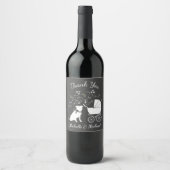 Pit Bull Dog Baby shower Geslacht Neutrale Pitbull Wijn Etiket (Voorkant)