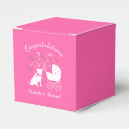 Pit Bull Dog Baby shower Roze Girl Pitbull Bedankdoosjes