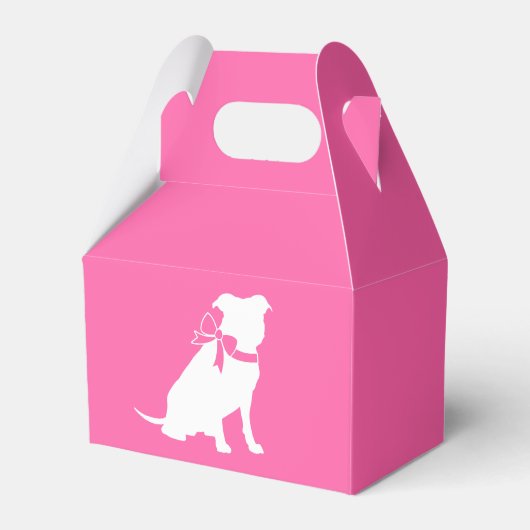 Pit Bull Dog Baby shower Roze Girl Pitbull Bedankdoosjes (Voorkant Zijde)