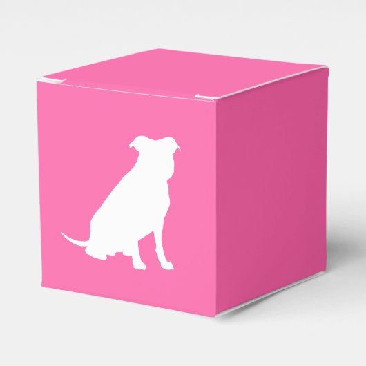 Pit Bull Dog Baby shower Roze Girl Pitbull Bedankdoosjes (Voorkant Zijde)