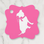 Pit Bull Dog Baby shower Roze Girl Pitbull Bedankjes Labels (Voorkant)