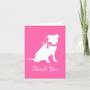 Pit Bull Dog Baby shower Roze Girl Pitbull Bedankkaart