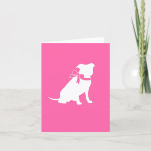 Pit Bull Dog Baby shower Roze Girl Pitbull Bedankkaart