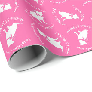 Pit Bull Dog Baby shower Roze Girl Pitbull Cadeaupapier