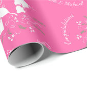 Pit Bull Dog Baby shower Roze Girl Pitbull Cadeaupapier (Rol Hoek)