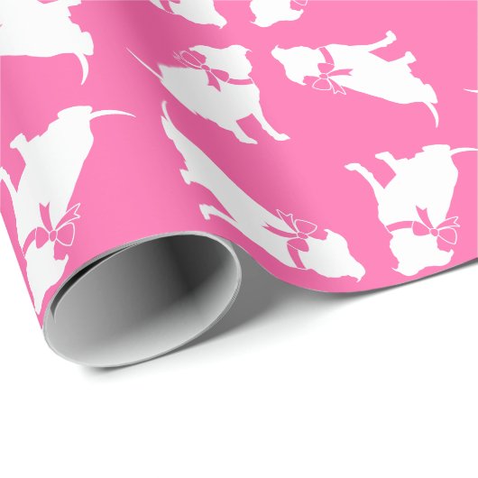 Pit Bull Dog Baby shower Roze Girl Pitbull Cadeaupapier (Rol Hoek)