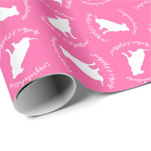 Pit Bull Dog Baby shower Roze Girl Pitbull Cadeaupapier