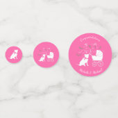 Pit Bull Dog Baby shower Roze Girl Pitbull Confetti (Achterkanten)