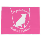 Pit Bull Dog Baby shower Roze Girl Pitbull Groot Cadeauzakje (Achterkant)