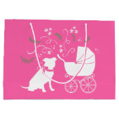 Pit Bull Dog Baby shower Roze Girl Pitbull Groot Cadeauzakje (Achterkant)