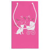 Pit Bull Dog Baby shower Roze Girl Pitbull Klein Cadeauzakje (Achterkant)