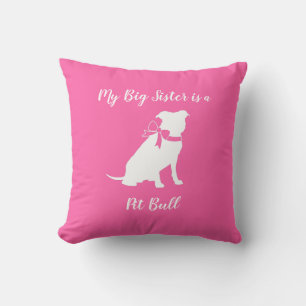 Pit Bull Dog Baby shower Roze Girl Pitbull Kussen