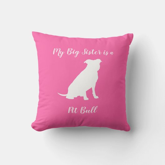 Pit Bull Dog Baby shower Roze Girl Pitbull Kussen (Voorkant)