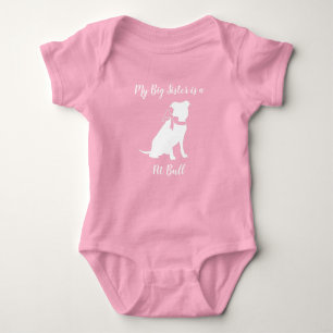 Pit Bull Dog Baby shower Roze Girl Pitbull Romper