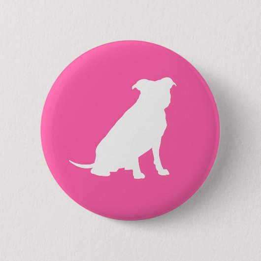 Pit Bull Dog Baby shower Roze Girl Pitbull Ronde Button 5,7 Cm (Voorkant)