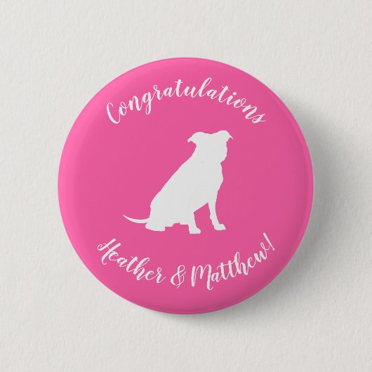 Pit Bull Dog Baby shower Roze Girl Pitbull Ronde Button 5,7 Cm (Voorkant)