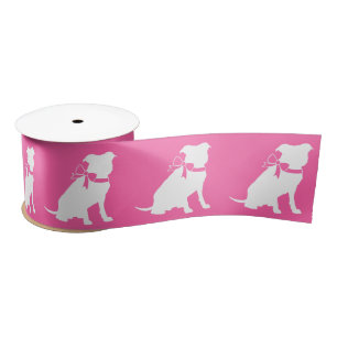 Pit Bull Dog Baby shower Roze Girl Pitbull Satijnen Lint