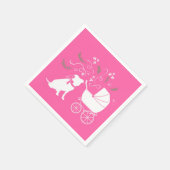 Pit Bull Dog Baby shower Roze Girl Pitbull Servet (Hoek)