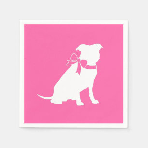 Pit Bull Dog Baby shower Roze Girl Pitbull Servet