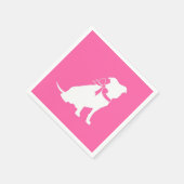 Pit Bull Dog Baby shower Roze Girl Pitbull Servet (Hoek)